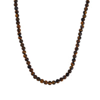 Yellow Tiger's Eye Beaded Necklace 18-24 Inches in Stainless Steel 190.30 ctw
