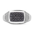 Doorbuster Blue Diamond (IR) Men's Ring in Platinum Over Sterling Silver (Size 10.0) 0.10 ctw - Sticky add to cart bar