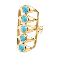 Sleeping Beauty Tourqoice 2.48 ctw Ring in Vermeil Yellow Gold Over Sterling Silver (Size 6.5)