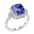Certified & Appraised Rhapsody 950 Platinum AAAA Tanzanite and E-F VS Diamond Ring (Size 10.0) 6.35 Grams 4.10 ctw - Sticky add to cart bar