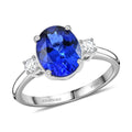 Certified & Appraised Rhapsody 950 Platinum AAAA Tanzanite, Diamond (E-F, VS) (0.19 cts) Ring (Size 6.0) (5.40 g) 3.10 ctw - Sticky add to cart bar