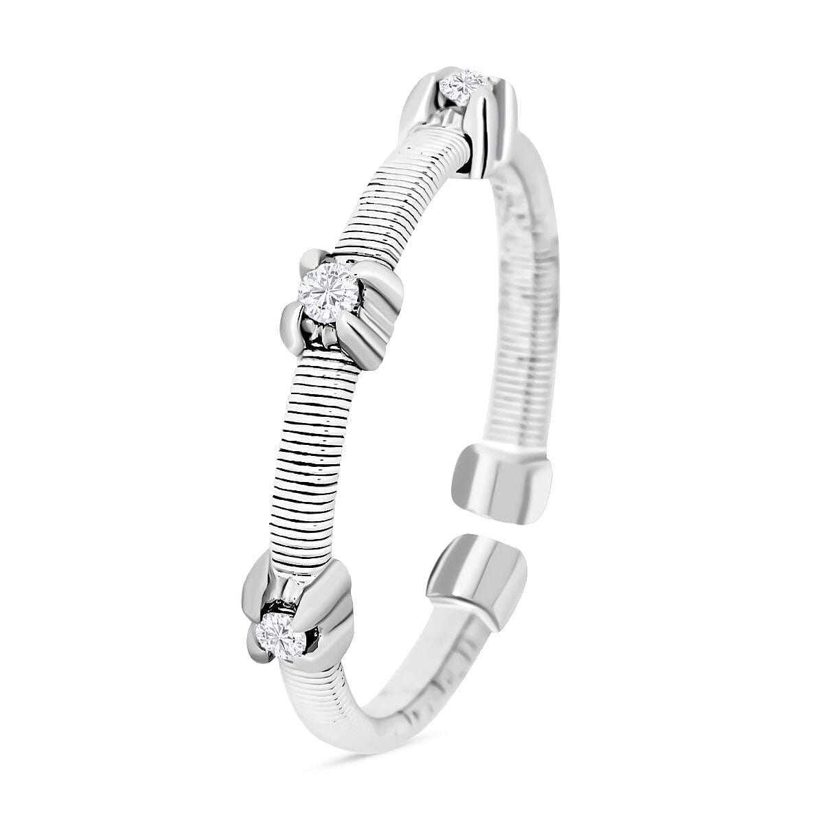 Modani 14K White Gold Diamond (SI) Ring (Size 7.0) 0.09 ctw