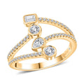 Clarte Celeste Collection Moissanite Ring in Vermeil Yellow Gold Over Sterling Silver (Size 10.0) 0.60 ctw - Sticky add to cart bar