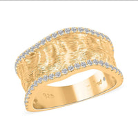 Clarte Sable Collection Moissanite Ring in Vermeil Yellow Gold Over Sterling Silver (Size 10.0) 0.50 ctw
