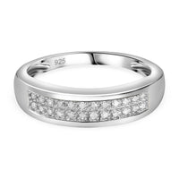 Doorbuster White Diamond Ring in Platinum Over Sterling Silver (Size 10.0) 0.20 ctw