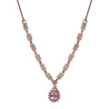 D'Joy Premium Pink Morganite and Multi Gemstone Drop Necklace 18-20 Inches in Vermeil Rose Gold Over Sterling Silver 3.00 ctw - Sticky add to cart bar