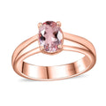 Premium Pink Morganite Solitaire Ring in Vermeil Rose Gold Over Sterling Silver (Size 10.0) 1.10 ctw - Sticky add to cart bar