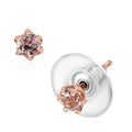 D'Joy Premium Pink Morganite Solitaire Stud Earrings in Vermeil Rose Gold Over Sterling Silver 0.50 ctw - Sticky add to cart bar