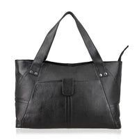 Black Genuine Leather Tote Bag (15"x7"x10")