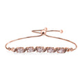 Premium Pink Morganite and Champagne Zircon Bolo Bracelet in Vermeil Rose Gold Over Sterling Silver 2.30 ctw - Sticky add to cart bar