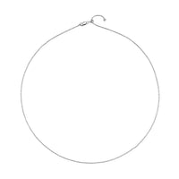 Rhodium Over Sterling Silver 0.9mm Cutting Beaded Chain Necklace 20 Inches with Lobster Lock 2.10 Grams