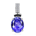 Luxoro 14K White Gold AAA Tanzanite and Monte Belo Indicolite, G-H I2 Diamond Pendant 3.15 ctw - Sticky add to cart bar