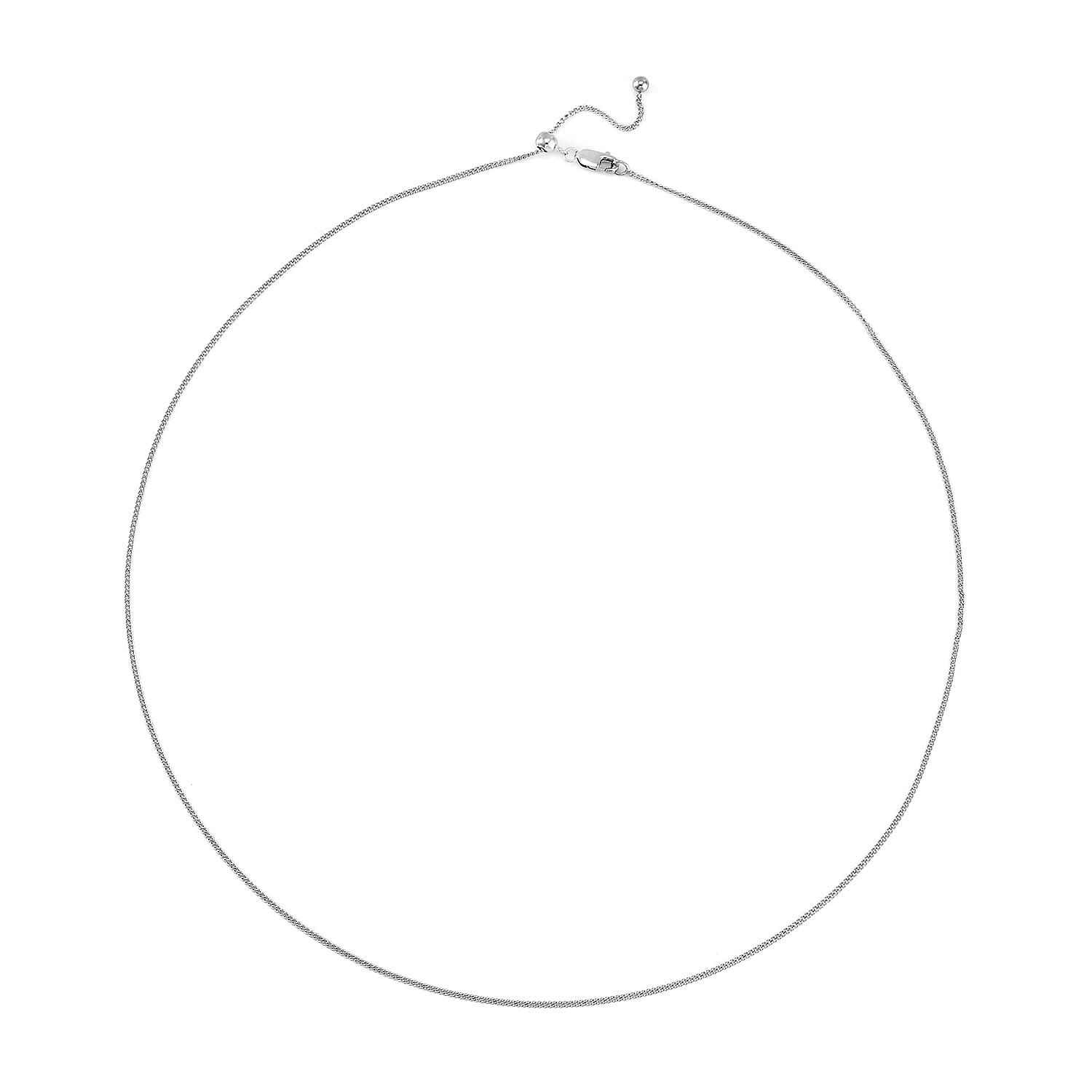 Rhodium Over Sterling Silver Cable Chain Necklace 20 Inches with Lobster Lock 2.30 Grams