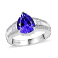 Luxoro 14K White Gold AAA Tanzanite, Diamond (G-H, I2) (0.30 cts) Ring (Size 10.0) (5.25 g) 3.25 ctw - Sticky add to cart bar
