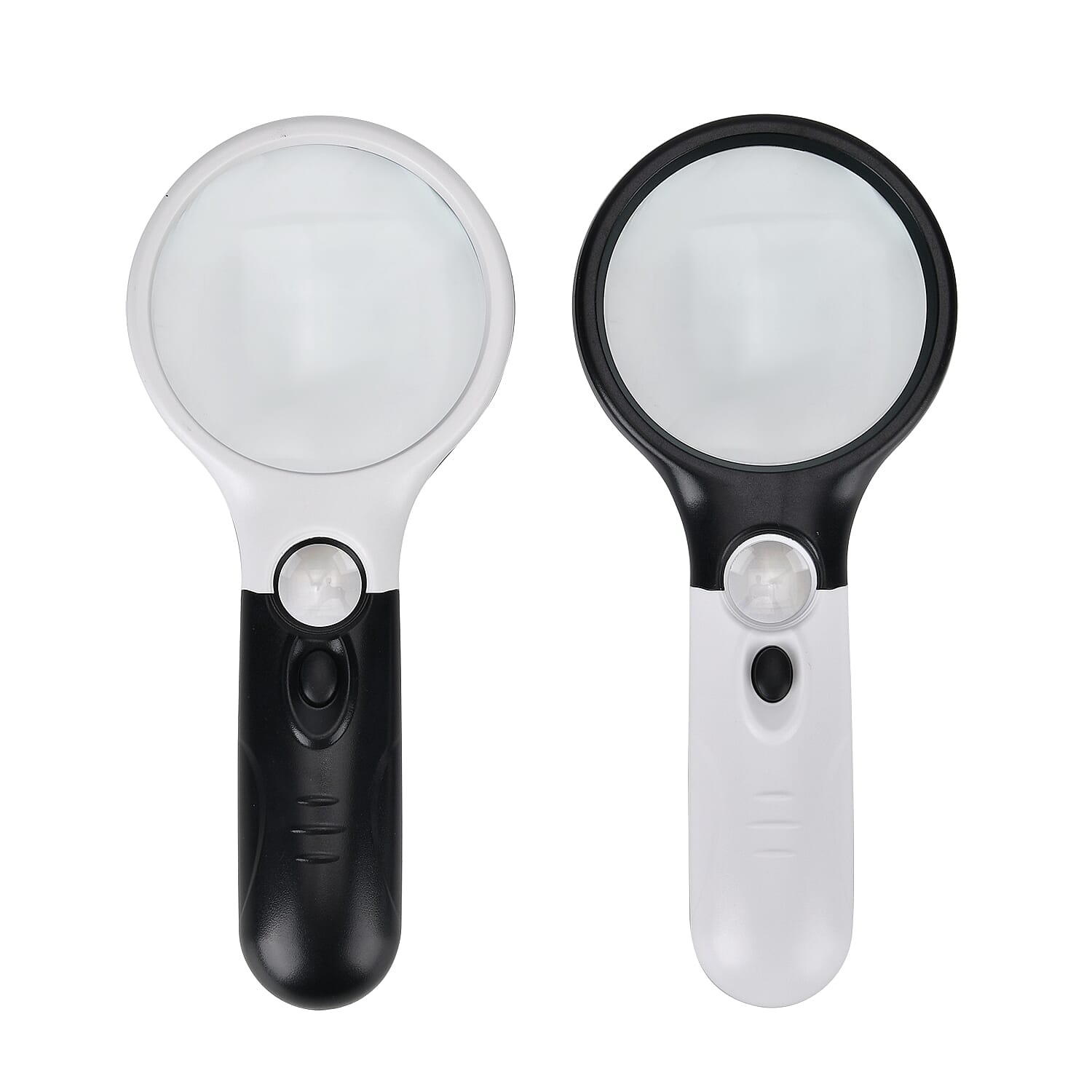 2 pcs Certificate CE ROHS Led Magnifier Glass (White) (190x83x28 mm) - Big Len 3X-75mm and Small Len 45X -22mm