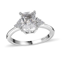Brazilian Petalite, White Zircon Ring in Platinum Over Sterling Silver (Size 10.0) 1.35 ctw