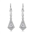 Moissanite Lever Back Earrings in Platinum Over Sterling Silver 1.00 ctw - Sticky add to cart bar