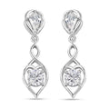 D'Joy Moissanite Dangling Earrings in Platinum Over Sterling Silver 1.50 ctw - Sticky add to cart bar