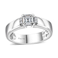 Moissanite (Oct 5x5mm) Ring in Platinum Over Sterling Silver (Size 7.0) 0.75 ctw - Sticky add to cart bar