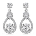 D'Joy Moissanite Dangling Earrings in Platinum Over Sterling Silver 2.90 ctw - Sticky add to cart bar