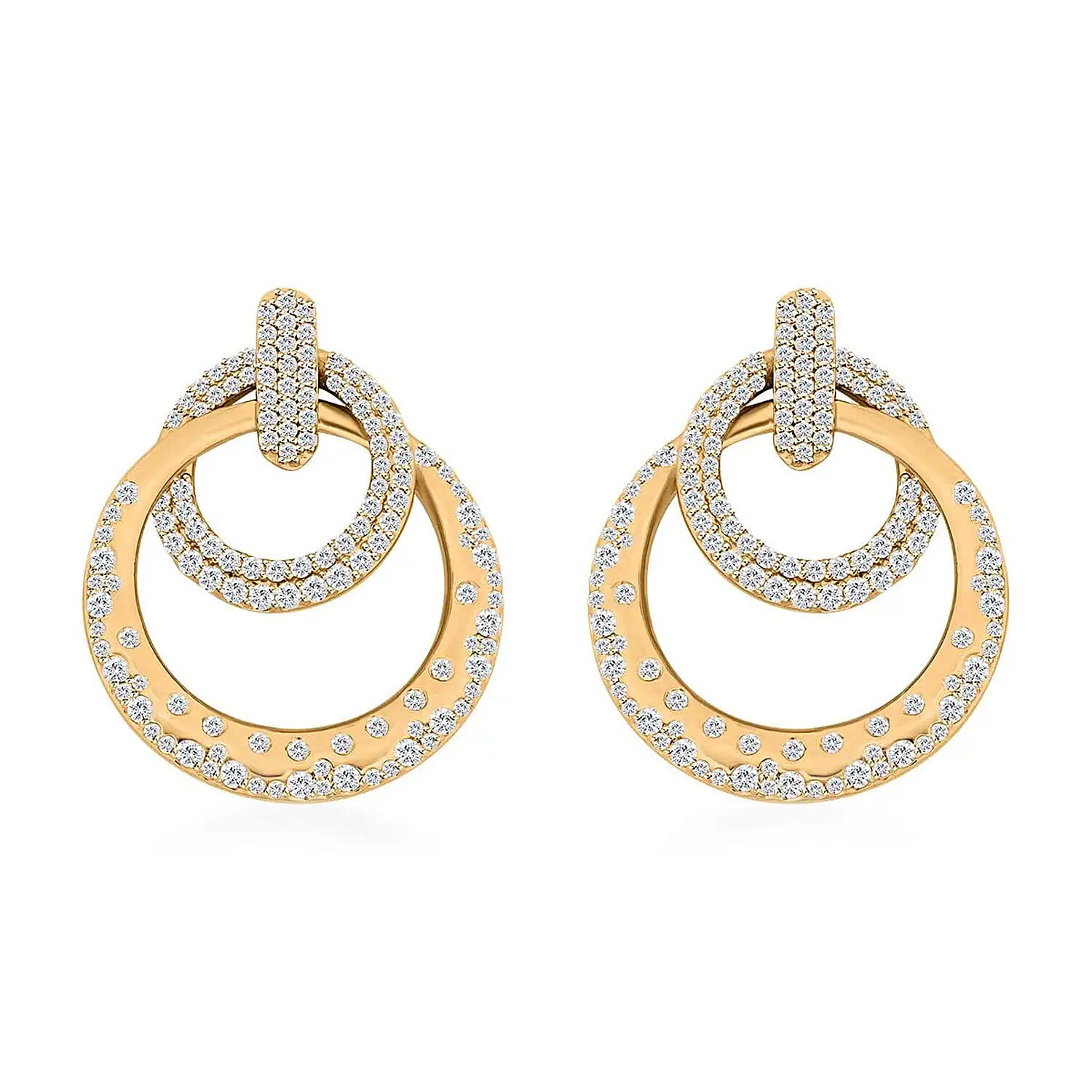 Clarte Starry Night Collection Moissanite Earrings in Vermeil Yellow Gold Over Sterling Silver 1.35 ctw