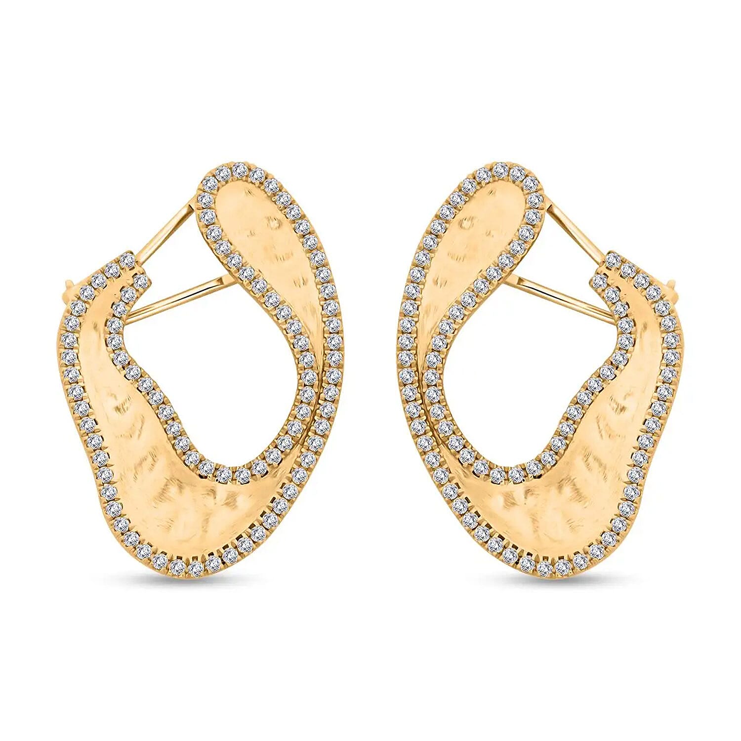 Clarte Foglia Collection Moissanite Earrings in Vermeil Yellow Gold Over Sterling Silver 1.40 ctw