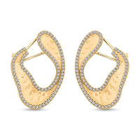 Clarte Foglia Collection Moissanite Earrings in Vermeil Yellow Gold Over Sterling Silver 1.40 ctw