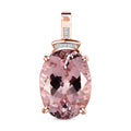 Luxoro 14K Rose Gold AAA Pink Morganite and G-H I2 Diamond Pendant 6.40 ctw - Sticky add to cart bar