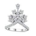 Moissanite (Pear 5x3mm) Ring in Platinum Over Sterling Silver (Size 6.0) 2.10 ctw - Sticky add to cart bar