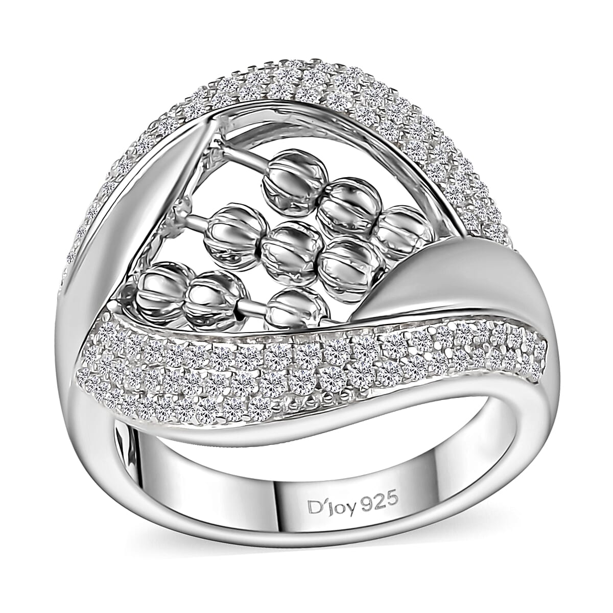 Moissanite 1.00 ctw Ring in Platinum Over Sterling Silver (Size 6.0)