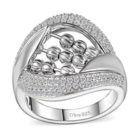 Moissanite 1.00 ctw Ring in Platinum Over Sterling Silver (Size 6.0)