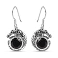 Artisan Crafted Thai Black Spinel Dragon Earrings in Sterling Silver 9.20 ctw - Sticky add to cart bar