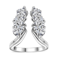 Moissanite 1.60 ctw Ring in Platinum Over Sterling Silver (Size 6.0)