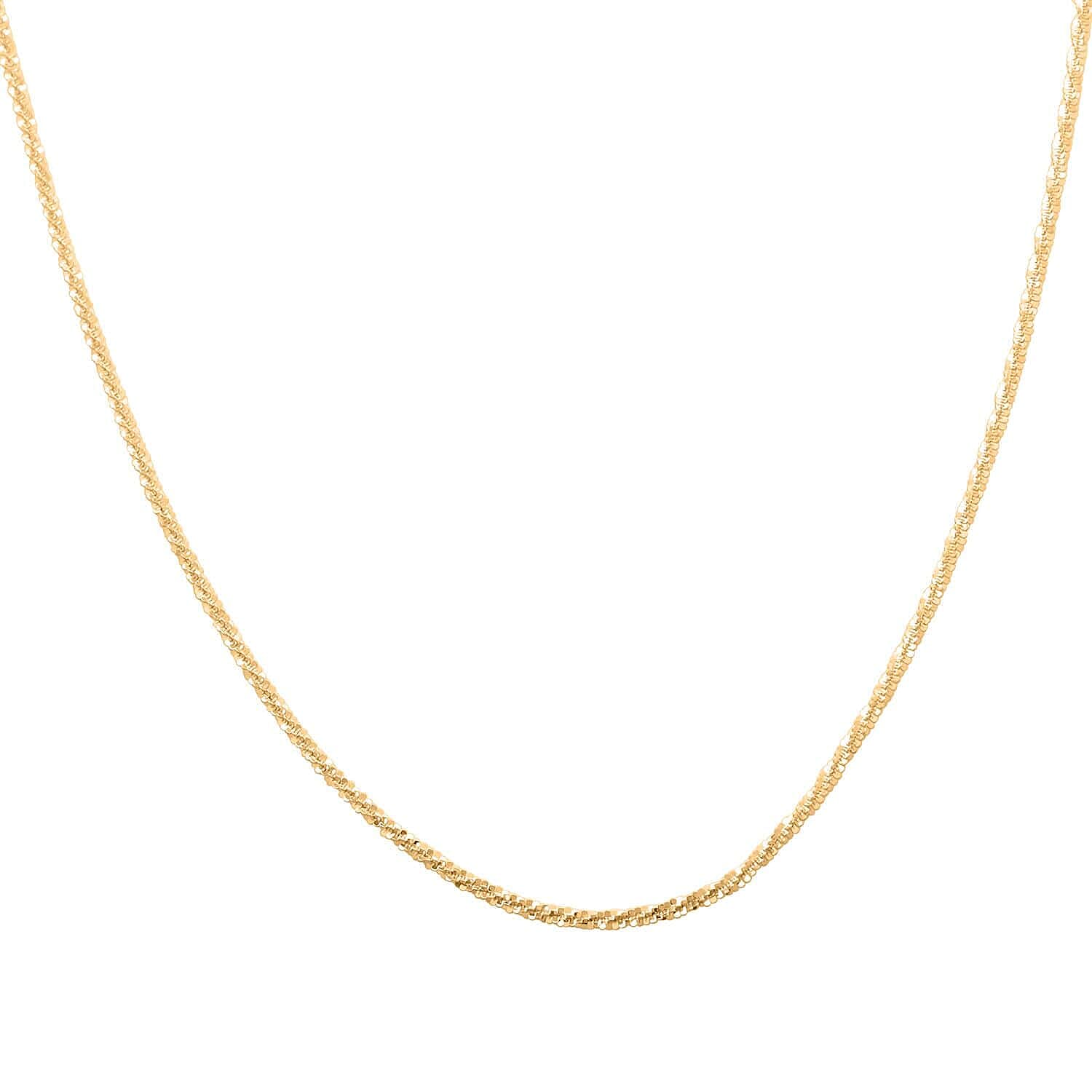 14K Yellow Gold Over Sterling Silver Roc Chain Necklace 24 Inches 3.50 Grams