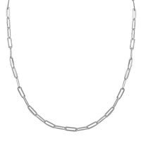 Sterling Silver Paper Clip Chain Necklace 18 Inches 10 Grams