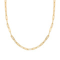 14K Yellow Gold Over Sterling Silver Paper Clip Chain Necklace 18 Inches 10 Grams - Sticky add to cart bar