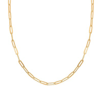 14K Yellow Gold Over Sterling Silver Paper Clip Chain Necklace 18 Inches 10 Grams
