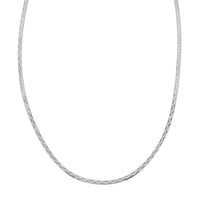 Sterling Silver Zig-Zag Herringbone Chain Necklace (18 Inches) (3.90 Grams)