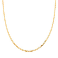 14K YG Over Sterling Silver Zig-Zag Herringbone Chain Necklace (18 Inches) (3.90 Grams)