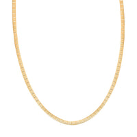 14K Yellow Gold Over Sterling Silver Textured Square Necklace 18 Inches 3.70 Grams