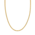14K Yellow Gold Over Sterling Silver Textured Chevron Chain Necklace 18 Inches 3.90 Grams - Sticky add to cart bar