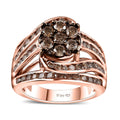 Natural Champagne Diamond Ring in Vermeil Rose Gold Over Sterling Silver 2.00 ctw - Sticky add to cart bar