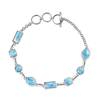 Larimar Fancy 13.50 ctw Bracelet in Rhodium Over Sterling Silver (7.50 In)