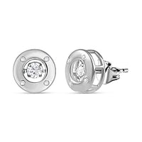 Moissanite 0.56 ctw Solitaire Earrings in Rhodium Over Sterling Silver