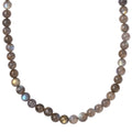 Malagasy Labradorite Beaded Necklace 18 Inches in Rhodium Over Sterling Silver 210.00 ctw - Sticky add to cart bar