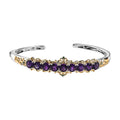 Premium Moroccan Amethyst and Chrome Diopside Cuff Bracelet in Vermeil Yellow Gold and Rhodium Over Sterling Silver 7.60 ctw - Sticky add to cart bar
