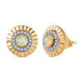 Ethiopian Welo Opal and White Zircon 1.15 ctw Earring in 18K Vermeil Yellow Gold Over Sterling Silver - Sticky add to cart bar