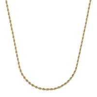 Rope Chain Necklace 24 Inches in ION Plated Yellow Gold Stainless Steel