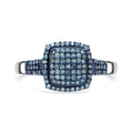 Blue Diamond (IR) Ring in Platinum Over Sterling Silver (Size 8.0) 0.50 ctw - Sticky add to cart bar