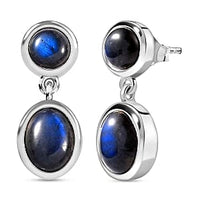 AAA Labradorite 7.00 ctw Earrings in Rhodium Over Sterling Silver